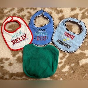 Baby Boy Bib Bundle 4pc | Funny Sayings Feeding Bibs